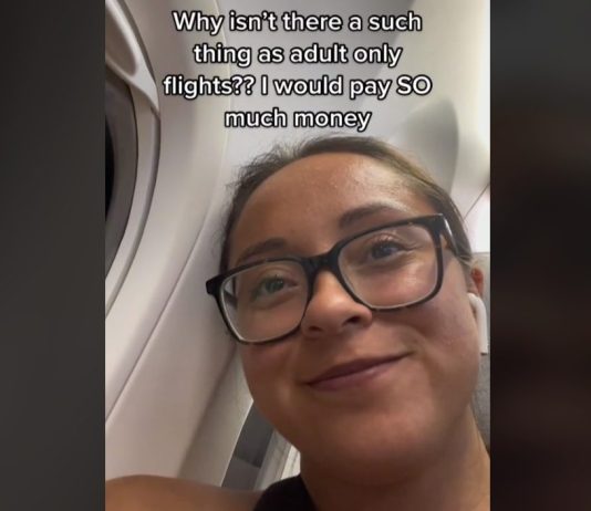 Woman wants adult-only planes after hearing a child cry while she was travelling.
